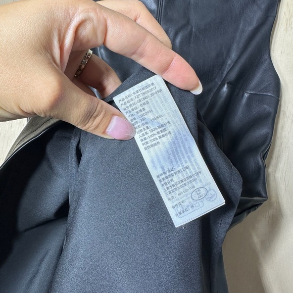 Abercrombie and Fitch Black Faux Leather Vegan Mini Dress Size XS Petite. NWT - Picture 7 of 10